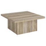 Devar Square Engineered Wood Coffee Table Distressed Pine | Full | Brown | Distressed Pine | 710878
