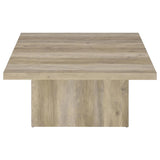 Devar Square Engineered Wood Coffee Table Distressed Pine | Full | Brown | Distressed Pine | 710878