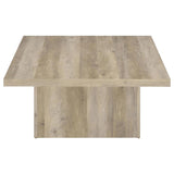 Devar Square Engineered Wood Coffee Table Distressed Pine | Full | Brown | Distressed Pine | 710878