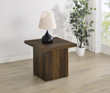 Devar Square Engineered Wood Side End Table Dark Pine | Brown | Dark Pine | 710887
