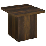 Devar Square Engineered Wood Side End Table Dark Pine | Brown | Dark Pine | 710887