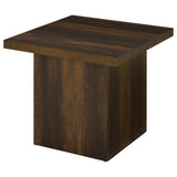 Devar Square Engineered Wood Side End Table Dark Pine | Brown | Dark Pine | 710887