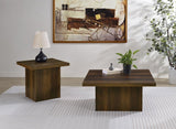 Devar Square Engineered Wood Side End Table Dark Pine | Brown | Dark Pine | 710887