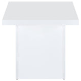 Devar Square Engineered Wood Side End Table White High Gloss | King | White | White High Gloss | 710897