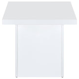 Devar Square Engineered Wood Side End Table White High Gloss | King | White | White High Gloss | 710897
