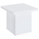 Devar 2-piece Square Coffee End Table Set White High Gloss | White | White High Gloss | 710898-S2