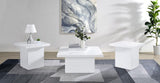 Devar 3-piece Square Coffee End Table Set White High Gloss | 3-piece | 710898-S3