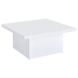 Devar Square Engineered Wood Coffee Table White High Gloss | Full | White | White High Gloss | 710898