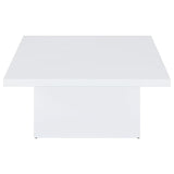 Devar Square Engineered Wood Coffee Table White High Gloss | Full | White | White High Gloss | 710898
