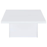 Devar Square Engineered Wood Coffee Table White High Gloss | Full | White | White High Gloss | 710898