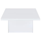 Devar Square Engineered Wood Coffee Table White High Gloss | Full | White | White High Gloss | 710898