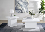 Devar Square Engineered Wood Coffee Table White High Gloss | Full | White | White High Gloss | 710898