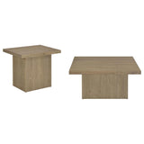 Devar 2-piece Square Cocktail Coffee End Table Set Latte | Beige | Latte | 710918-S2