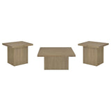 Devar 3-piece Square Cocktail Coffee End Table Set Latte | Brown | Latte | 710918-S3
