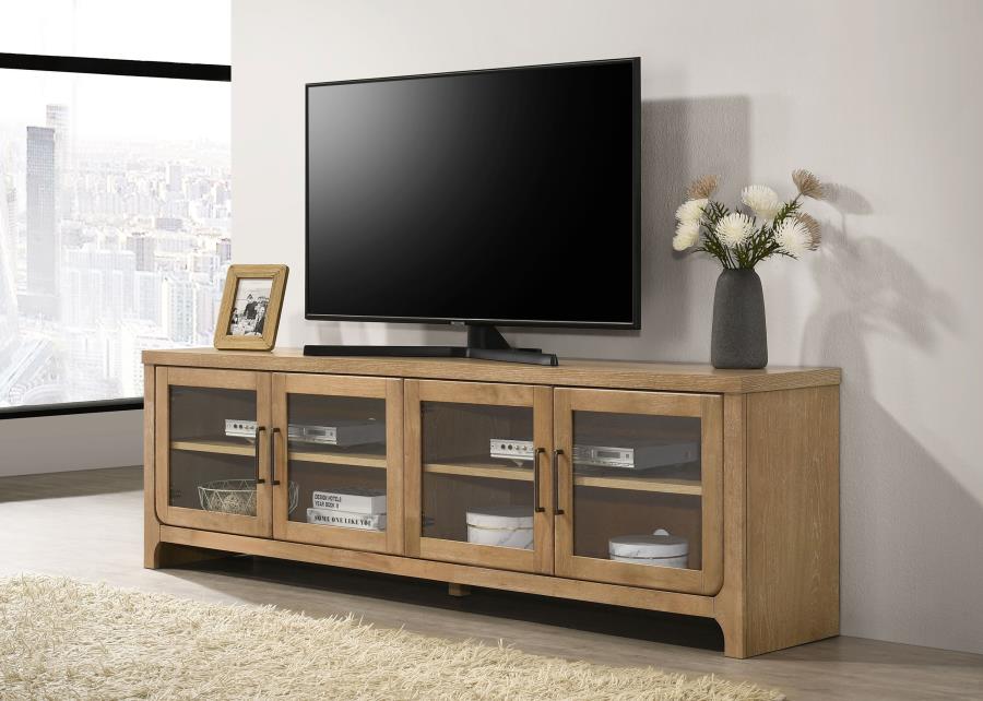 Brenham 79-inch 4-door TV Stand Media Console Washed Oak | Brown | Washed Oak | 720130