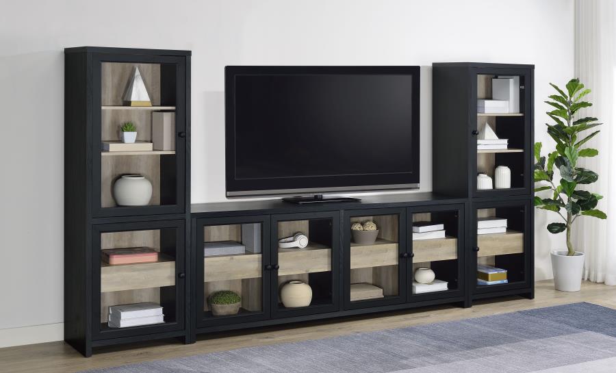 Denison 3-piece Entertainment Center 79-inch TV Stand Black | King | Black | 720223-SET