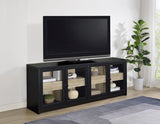 Denison 79-inch 4-door TV Stand Media Console Black | King | Black | 720223