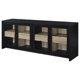 Denison 79-inch 4-door TV Stand Media Console Black | King | Black | 720223