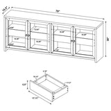Denison 79-inch 4-door TV Stand Media Console Black | King | Black | 720223
