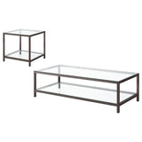 Trini 2-piece Coffee and End Table Set Black Nickel | King | Black | Black Nickel | 720228-S2