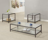 Trini 2-piece Coffee and End Table Set Black Nickel