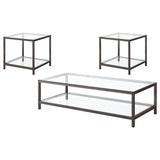 Trini 3-piece Coffee and End Table Set Black Nickel | Black | Black Nickel | 720228-S3