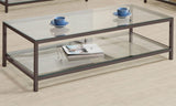 Trini 1-shelf Glass Top Coffee Table Black Nickel | Black | Black Nickel | 720228
