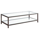 Trini 1-shelf Glass Top Coffee Table Black Nickel | Black | Black Nickel | 720228