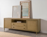 Arini Rattan Cane 2-door TV Stand Media Console Sand Wash | Brown | Sand Wash | 720253