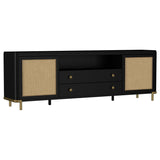 Arini Rattan Cane 2-door TV Stand Media Console Black | Black | 720263