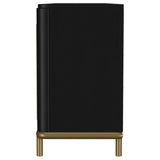 Arini Rattan Cane 2-door TV Stand Media Console Black | Black | 720263