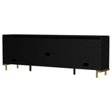 Arini Rattan Cane 2-door TV Stand Media Console Black | Black | 720263