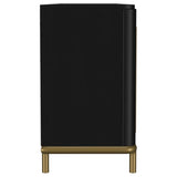 Arini Rattan Cane 2-door TV Stand Media Console Black | Black | 720263