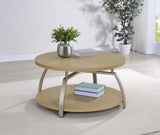 Dacre Round Engineered Wood Top Coffee Table Greige | Beige | Greige | 720318