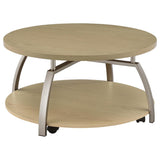 Dacre Round Engineered Wood Top Coffee Table Greige | Beige | Greige | 720318