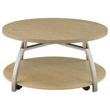 Dacre Round Engineered Wood Top Coffee Table Greige | Beige | Greige | 720318