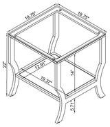 Saide Square Glass Top Side End Table Chrome | Silver | Chrome | 720337
