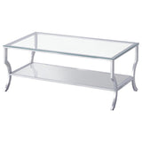 Saide 2-piece Glass Top Coffee and End Table Set Chrome | King | Silver | Chrome | 720338-S2