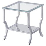 Saide 3-piece Glass Top Coffee and End Table Set Chrome | Silver | Chrome | 720338-S3