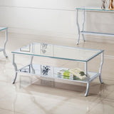 Saide Rectangular Glass Top Coffee Table Chrome | Silver | Chrome | 720338