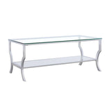 Saide Rectangular Glass Top Coffee Table Chrome | Silver | Chrome | 720338