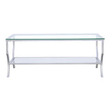 Saide Rectangular Glass Top Coffee Table Chrome | Silver | Chrome | 720338