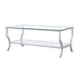 Saide Rectangular Glass Top Coffee Table Chrome | Silver | Chrome | 720338
