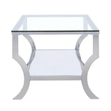 Saide Rectangular Glass Top Coffee Table Chrome | Silver | Chrome | 720338
