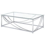 Lille 2-piece Glass Top Coffee And End Table Set Chrome | King | Silver | Chrome | 720498-S2