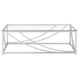 Lille 2-piece Glass Top Coffee And End Table Set Chrome | King | Silver | Chrome | 720498-S2