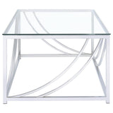 Lille 2-piece Glass Top Coffee And End Table Set Chrome | King | Silver | Chrome | 720498-S2