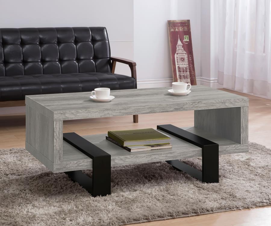 Dinard Engineered Wood Cocktail Coffee Table Grey Driftwood | King | Grey | Grey Driftwood | 720878