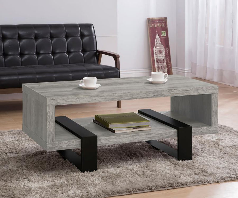 Dinard Engineered Wood Cocktail Coffee Table Grey Driftwood