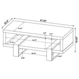 Dinard Engineered Wood Cocktail Coffee Table Grey Driftwood | King | Grey | Grey Driftwood | 720878